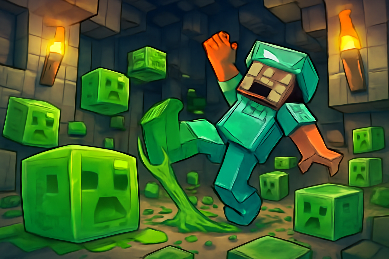Minecraft Fan Fiction: The Great Slime Cave Disaster